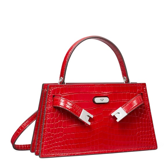 Tory Burch Handbags - Tory Burch Lee Radziwill Croc Mini Top Handle Bag
